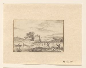 Landschaft mit Bauernhof von Valentijn (possibly)
