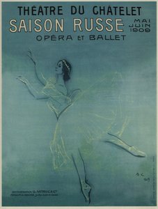Werbeplakat für die Balletttänzerin Anna Pavlova im Ballett Les Sylphides von F. Chopin, 1909 von Valentin Aleksandrovich Serov