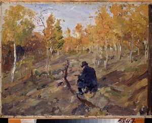 Konstantin Korovin bei der Arbeit von Valentin Aleksandrovich Serov