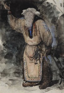 Kostümentwurf für die Oper Ruslan und Lyudmila von M. Glinka von Valentin Aleksandrovich Serov