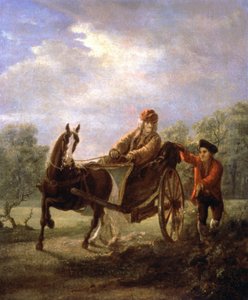 Voltaire in einem Wagen, ca. 1770-1775 von Valentin Aleksandrovich Serov