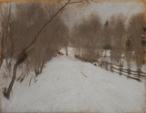 Winterstraße nach Domotkanovo, 1904 von Valentin Aleksandrovich Serov