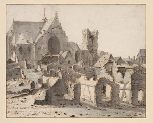 Ansicht von Grave an der Maas nach einer Belagerung, 2. März 1675 von Valentin Klotz
