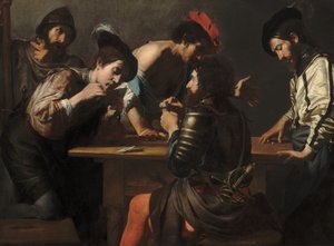 Soldaten spielen Karten und Würfel Die Betrüger, ca. 1618-1620