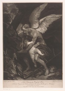 Vater Zeit schneidet Cupido die Flügel ab von Valentine Green