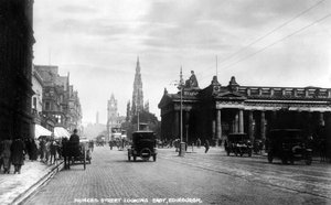 Blick nach Osten entlang der Princes Street, Edinburgh, frühes 20. Jahrhundert
