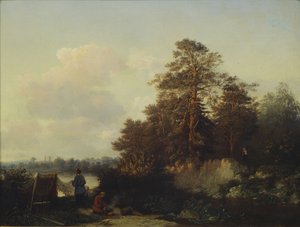 Landschaft mit Anglern
