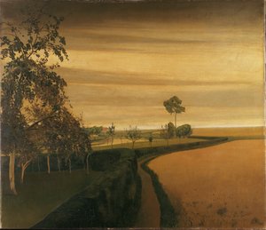 Ende eines trüben Tages in Sint-Martens-Latem von Valerius de Saedeleer