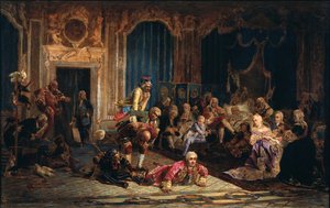 Narren am Hof von Kaiserin Anna Ioannovna, 1872 von Valery Ivanovich Jacobi