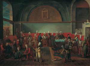 Dinner im Palast zu Ehren eines Botschafters, 1720er Jahre