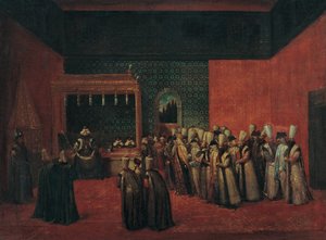 Sultan Ahmed III. empfängt einen europäischen Botschafter, 1720er Jahre von Vanmour