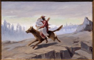Iwan Zarewitsch reitet den grauen Wolf (Russisches Märchen) von Vasili Grigorevich Perov
