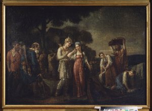Das erste Treffen von Fürst Igor mit Olga von Vasili Kondratyevich Sazonov