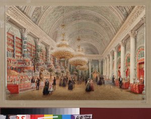 Wohltätigkeitsbasar im Bankettsaal des Jussupow-Palastes in Sankt Petersburg von Vasili Semenovich Sadovnikov