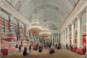 Wohltätigkeitsbasar im Bankettsaal des Jussupow-Palastes von Vasili Semenovich Sadovnikov
