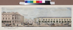 Die kaiserliche öffentliche Bibliothek (Panorama der Nevski-Perspektive) von Sadovnikov, Vasily Semyonovich von Vasili Semenovich Sadovnikov