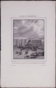 Ansichten von Sankt Petersburg. Die Reiterstatue von Peter dem Großen auf dem Senatsplatz von Vasili Semenovich Sadovnikov