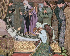 Sterbebett des Großfürsten Dmitri von Don (1350-89), ca. 1910