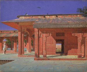 Hof des Harems im kaiserlichen Palast von Fatehpur Sikri, 1874-1876 von Vasili Vasilievich Vereshchagin