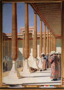 Ausstellung der Trophäen (abgetrennte Köpfe während der Eroberung Turkestans durch Russland) von Vasili Vasilievich Vereshchagin