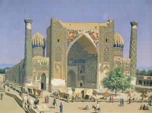 Medrasah Shir-Dhor am Registanplatz in Samarkand