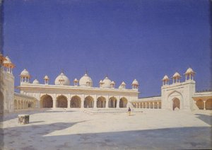 Die Perlenmoschee Moti Masjid im Roten Fort von Agra, 1874-1876
