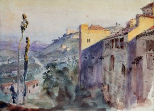 Bühnenbildentwurf für die Oper "Die scharlachrote Rose" von Nikolai Krotkow