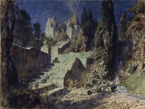 Bühnenbild für die Oper Die scharlachrote Rose von N. Krotkov, 1884 von Vasilij Dmitrievich Polenov