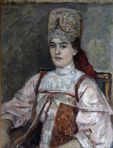 Porträt von Natalia Fyodorovna Matveyeva, 1908 von Vasilij Ivanovic Surikov
