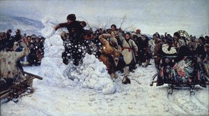 Sturm auf die Schneefestung, 1891 von Vasilij Ivanovic Surikov