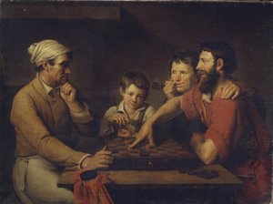 Ein Koch spielt Dame mit einem Hausmeister, 1824