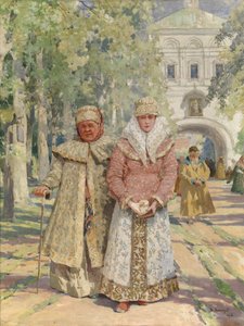 Vor dem Klostertor von Vasily Ivanovich Navozov