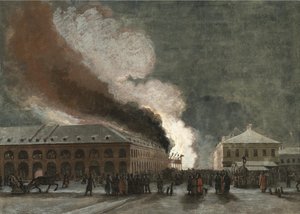 Feuer in den Salzhandelsreihen