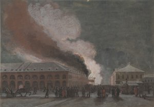 Feuer in den Salzhandelsreihen