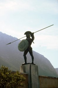 Bronzestatue von Leonidas bei den Thermopylen von Vasos Falireas