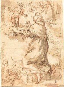 Das Christkind erscheint dem Heiligen Franziskus von Venetian 17th Century