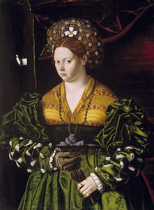 Porträt einer Dame in einem grünen Kleid von Veneto Bartolomeo