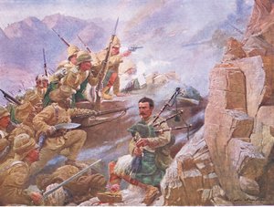 Der Sturm auf Dargai, Illustration aus Cassells Geschichte Englands, 1900er Jahre von Vereker Monteith Hamilton