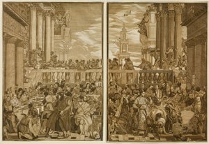 Die Hochzeit zu Kana, graviert von John Baptist Jackson von Veronese