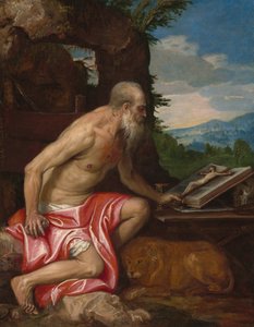 Der heilige Hieronymus in der Wildnis von Veronese Workshop