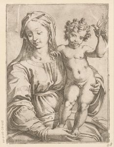 Maria mit Kind und einem Vogel von Vespasiano Strada