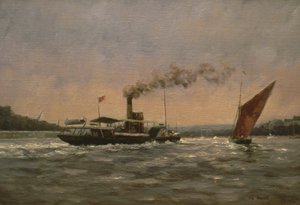 Vergangenheit auf der Medway (mit einem restaurierten Raddampfer, Kingswear Castle) von Vic Trevett
