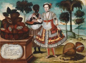 Edle Frau mit ihrem schwarzen Sklaven, ca. 1783