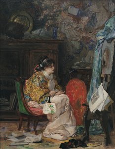 Ein Modell im Atelier des Künstlers
