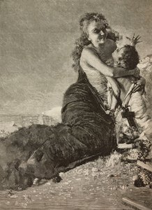 Renaissance, Mutter mit Kind, nach einem Gemälde von Vincenzo Irolli von Vicenzo (after) Irolli
