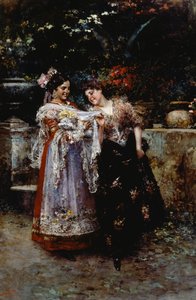 Schöne Spitze (Zwei Frauen mit Neugeborenem), von Vincenzo Irolli von Vicenzo Irolli