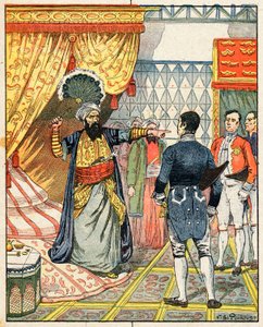 Der Dey von Algier, Hussein ibn El Hussein schlägt den französischen Botschafter M. Deval mit einem Fächer