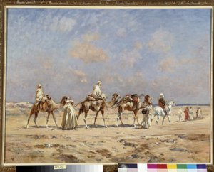 Karawane in der Wüste von Victor Pierre Huguet