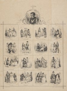 Augustin-Eugène Scribe mit Charakteren, 19. Jahrhundert