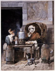 Kaffeehändler auf der Straße - von Adam, um 1850 von Victor Adam